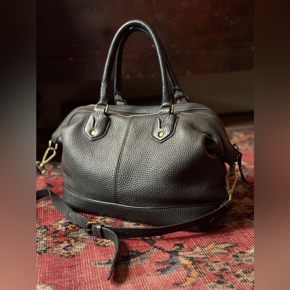 Black Leather Berliner Satchel by Madewell
